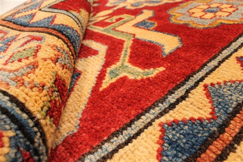 Kazak Red Runner Hand Knotted 211 X 193 Area Rug 250-28714 Image 8