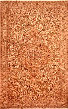 Turkish Kayseri Yellow Rectangle 8x11 ft Wool Carpet 28720
