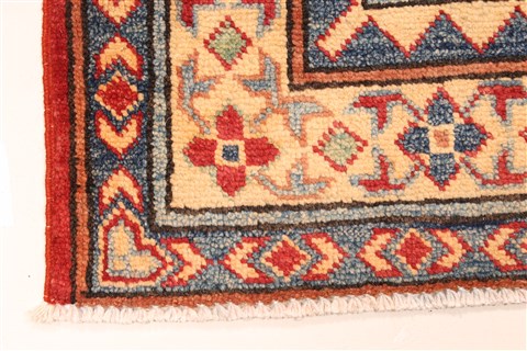 Kazak Red Runner Hand Knotted 211 X 189 Area Rug 250-28721 Image 1