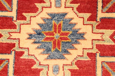 Kazak Red Runner Hand Knotted 211 X 189 Area Rug 250-28721 Image 3