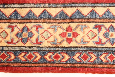 Kazak Red Runner Hand Knotted 211 X 189 Area Rug 250-28721 Image 4