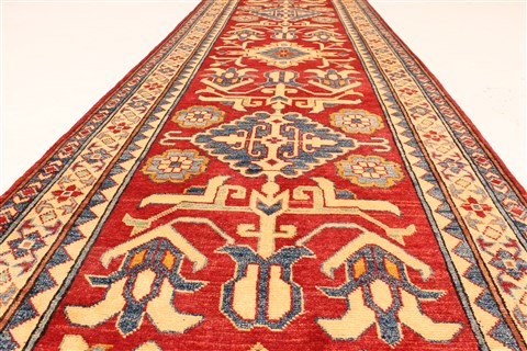 Kazak Red Runner Hand Knotted 211 X 189 Area Rug 250-28721 Image 5
