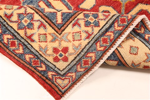Kazak Red Runner Hand Knotted 211 X 189 Area Rug 250-28721 Image 7