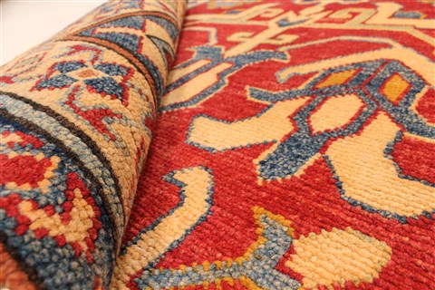 Kazak Red Runner Hand Knotted 211 X 189 Area Rug 250-28721 Image 8