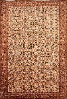 Turkish Kayseri Beige Rectangle 8x11 ft Wool Carpet 28722