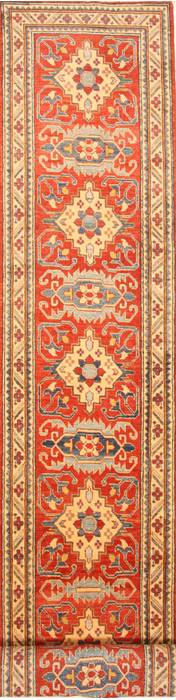 Kazak Red Runner Hand Knotted 28 X 183  Area Rug 250-28725 Image 0