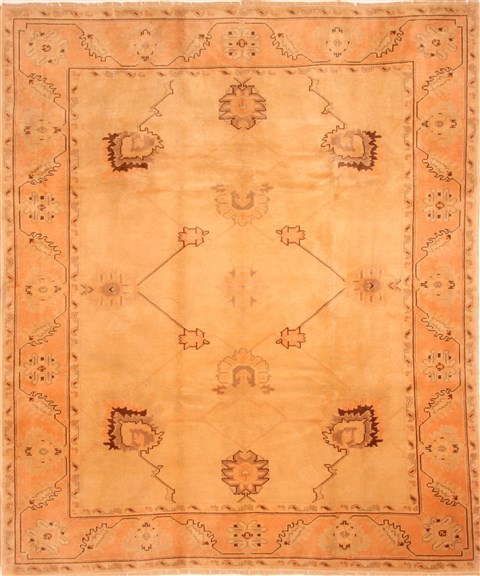 Oushak Beige Hand Knotted 85 X 103 Area Rug 100-28727 Image 0