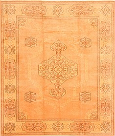 Turkish Oushak Yellow Rectangle 8x10 ft Wool Carpet 28730