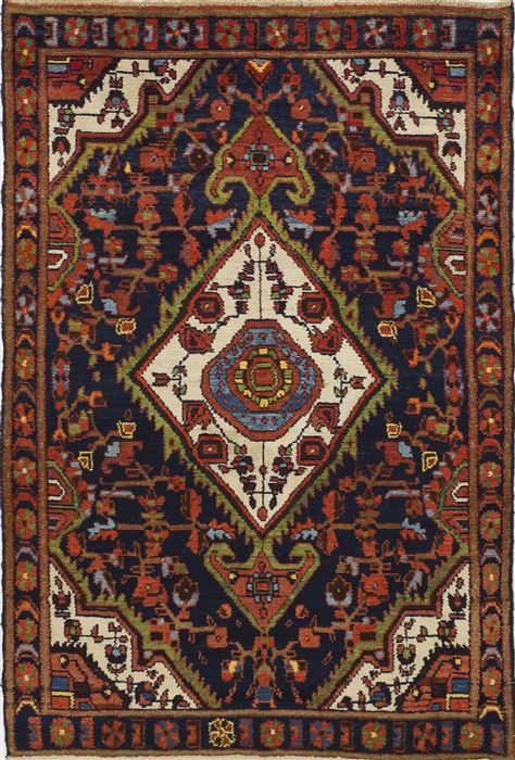 Malayer Blue Hand Knotted 46 X 68  Area Rug 500-28731 Image 0