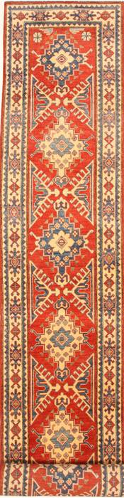 Kazak Yellow Runner Hand Knotted 28 X 179 Area Rug 250-28733 Image 0