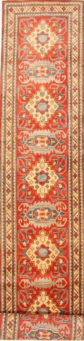 Kazak Red Runner Hand Knotted 28 X 184  Area Rug 250-28734 Image 0