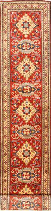 Kazak Red Runner Hand Knotted 27 X 186  Area Rug 250-28735 Image 0