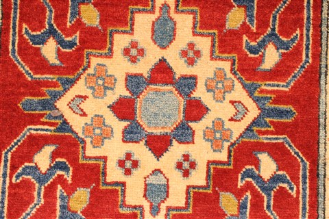 Kazak Red Runner Hand Knotted 28 X 184 Area Rug 250-28738 Image 3