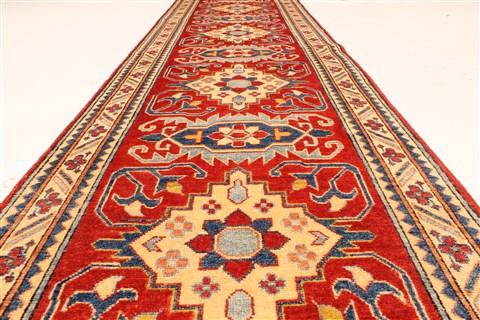 Kazak Red Runner Hand Knotted 28 X 184 Area Rug 250-28738 Image 6