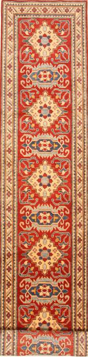 Kazak Red Runner Hand Knotted 28 X 184  Area Rug 250-28739 Image 0
