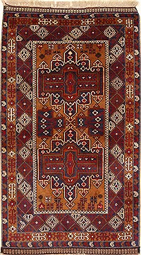 Afghan Turkman Blue Rectangle 4x6 ft Wool Carpet 28742