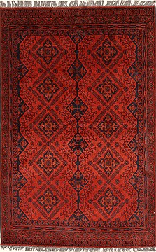 Kunduz Blue Hand Knotted 4'3" X 6'7"  Area Rug 250-28744