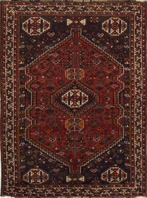 Shiraz Red Hand Knotted 52 X 70  Area Rug 500-28752 Image 0