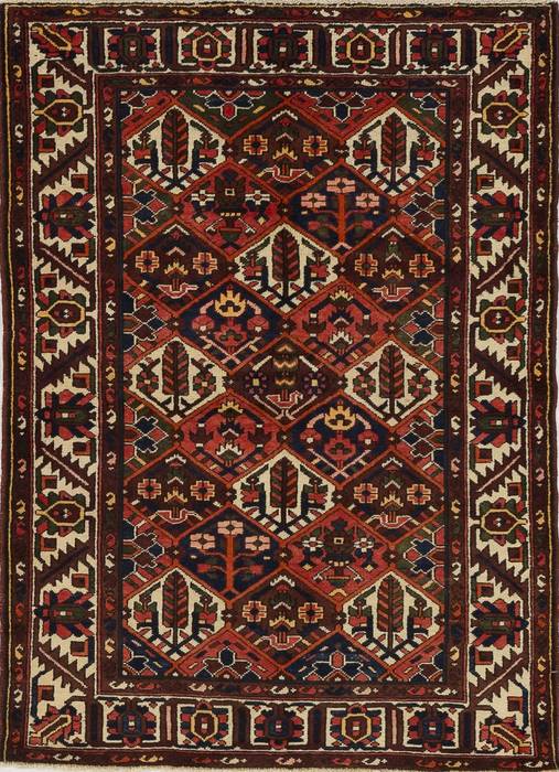 Bakhtiar Red Hand Knotted 50 X 66  Area Rug 500-28754 Image 0