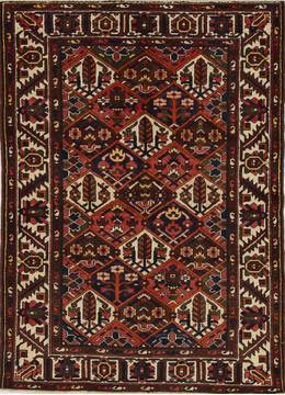 Bakhtiar Red Hand Knotted 5'0" X 6'6"  Area Rug 500-28754