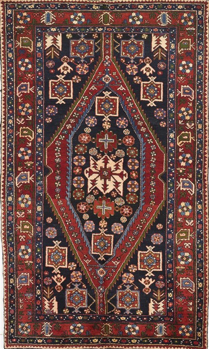 Hamedan Red Hand Knotted 47 X 77  Area Rug 500-28759 Image 0