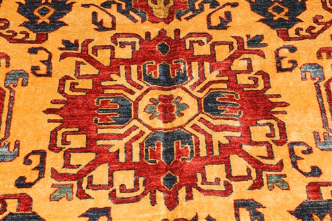 Kazak Yellow Hand Knotted 119 X 159 Area Rug 250-28794 Image 2