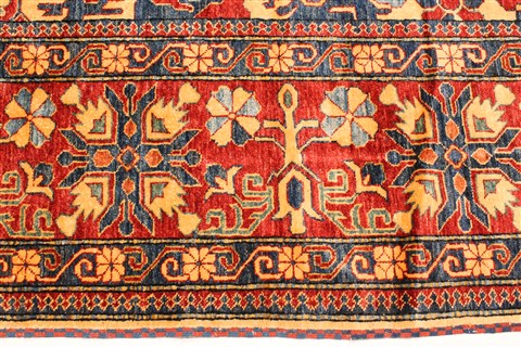 Kazak Yellow Hand Knotted 119 X 159 Area Rug 250-28794 Image 3