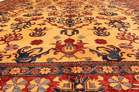 Kazak Yellow Hand Knotted 119 X 159 Area Rug 250-28794 Image 4