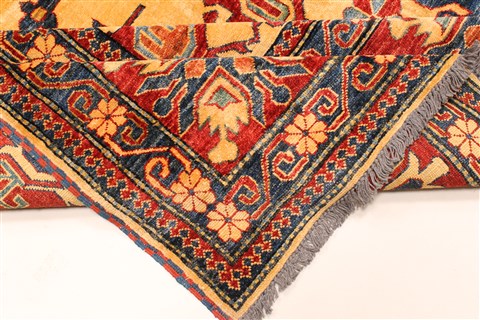 Kazak Yellow Hand Knotted 119 X 159 Area Rug 250-28794 Image 6