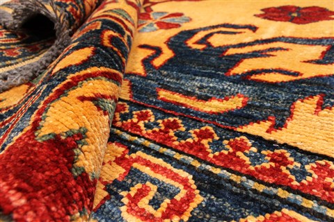 Kazak Yellow Hand Knotted 119 X 159 Area Rug 250-28794 Image 7