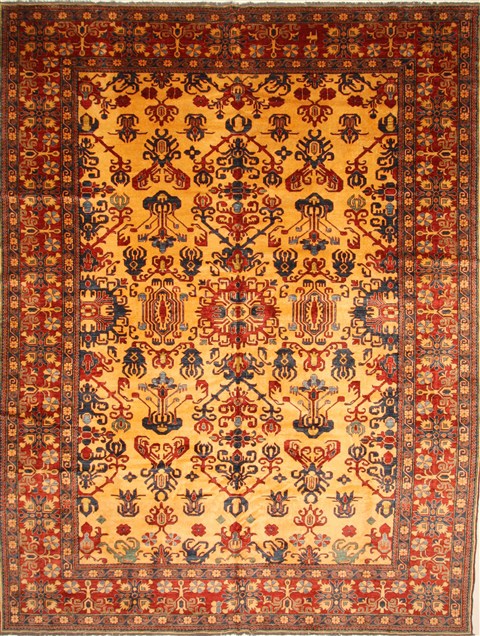 Kazak Yellow Hand Knotted 119 X 159 Area Rug 250-28794 Image 0