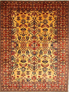 Pakistani Kazak Yellow Rectangle 12x15 ft Wool Carpet 28794