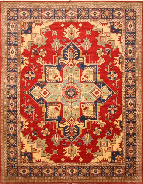 Heriz Red Hand Knotted 116 X 148 Area Rug 250-28796 Image 0