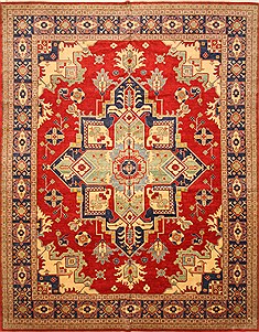 Pakistani Heriz Red Rectangle 12x15 ft Wool Carpet 28796