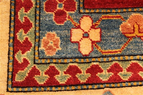 Kazak Yellow Hand Knotted 124 X 168 Area Rug 250-28798 Image 10