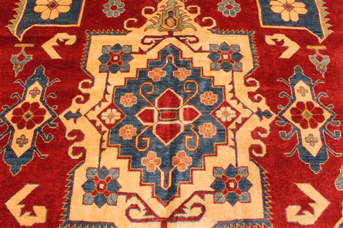 Kazak Yellow Hand Knotted 124 X 168 Area Rug 250-28798 Image 2