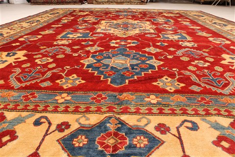 Kazak Yellow Hand Knotted 124 X 168 Area Rug 250-28798 Image 4