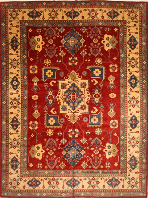 Kazak Yellow Hand Knotted 124 X 168 Area Rug 250-28798 Image 0