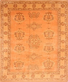 Turkish Oushak Orange Rectangle 10x12 ft Wool Carpet 28801