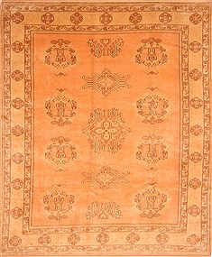 Oushak Orange Hand Knotted 9'6" X 11'6"  Area Rug 100-28801