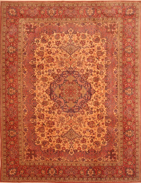 Tabriz Red Hand Knotted 90 X 118 Area Rug 100-28803 Image 0