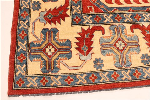 Kazak Yellow Hand Knotted 130 X 163 Area Rug 250-28806 Image 1
