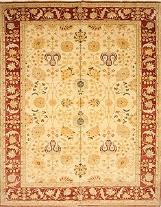 Egyptian Chobi Beige Rectangle 12x15 ft Wool Carpet 28808