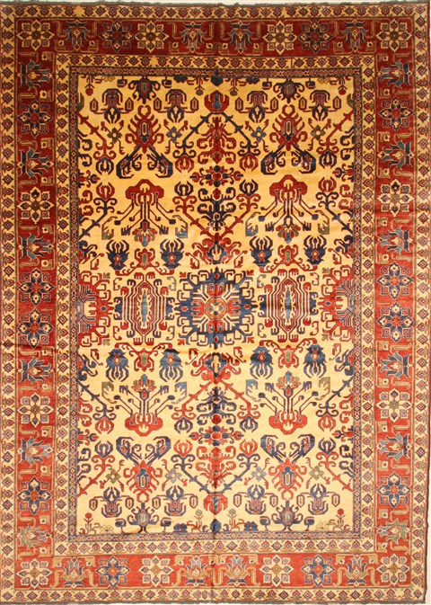 Kazak Yellow Hand Knotted 114 X 165 Area Rug 250-28811 Image 0