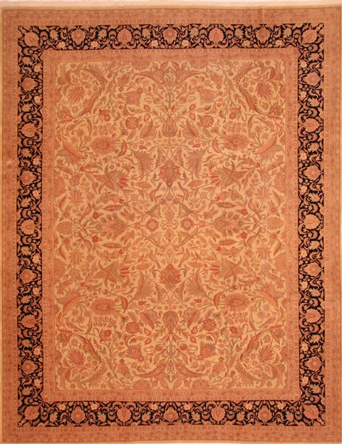 Tabriz Brown Hand Knotted 90 X 119 Area Rug 100-28812 Image 0