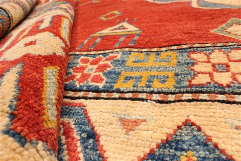 Kazak Blue Hand Knotted 102 X 152 Area Rug 250-28815 Image 4