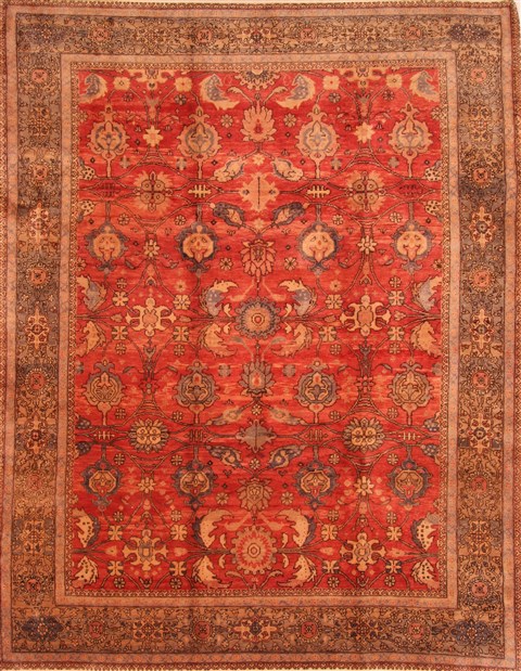 Oushak Red Hand Knotted 93 X 120 Area Rug 100-28816 Image 0
