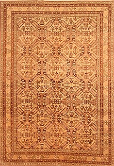 Turkish Kayseri Brown Rectangle 8x11 ft Wool Carpet 28820