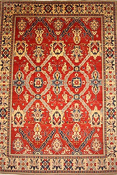 Pakistani Kazak Red Rectangle 13x20 ft and Larger Wool Carpet 28825