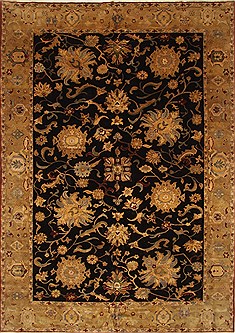 Egyptian Chobi Black Rectangle 10x14 ft Wool Carpet 28826
